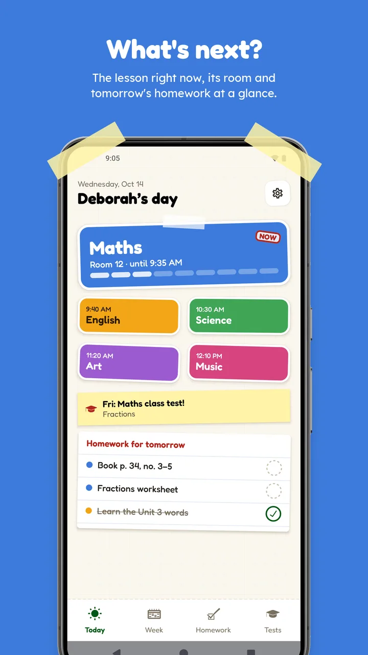 Today page of the Kids app